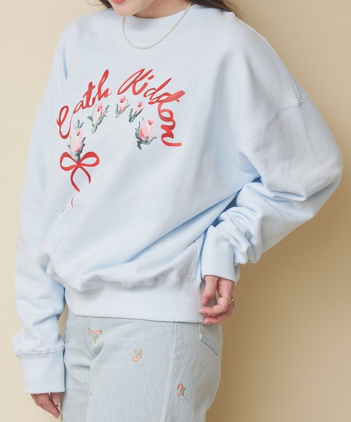 Cath Kidston(キャスキッドソン)の「プリントスウェットトップス Ribbon Floral(スウェット・レディース・グレー/ブラウン/サックスブルー/アイボリー/ライトピンク・FREE)」の22枚目の写真