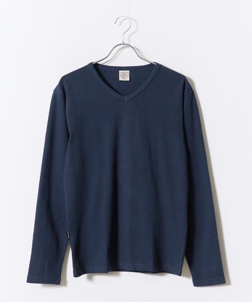 AVIREX（アヴィレックス）の「AVIREX/アビレックス RIB L/S V-NECK T-SHIRT（Tシャツ/カットソー・メンズ・ブラック/グレー/ホワイト/ネイビー/チャコール・S/XL/L/M）」の5枚目の写真