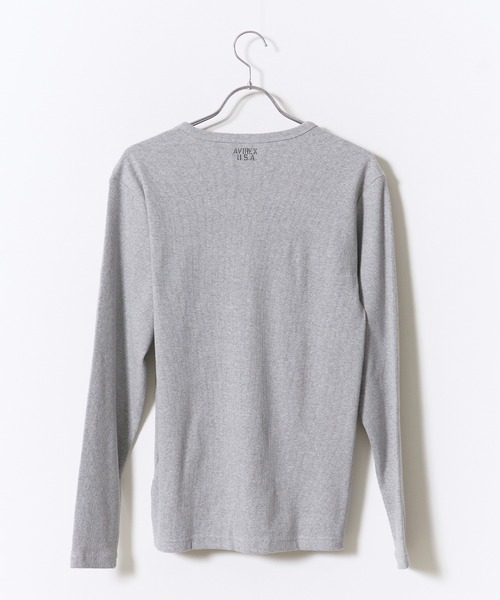AVIREX（アヴィレックス）の「AVIREX/アビレックス RIB L/S V-NECK T-SHIRT（Tシャツ/カットソー・メンズ・ブラック/グレー/ホワイト/ネイビー/チャコール・S/XL/L/M）」の11枚目の写真