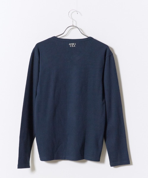 AVIREX（アヴィレックス）の「AVIREX/アビレックス RIB L/S V-NECK T-SHIRT（Tシャツ/カットソー・メンズ・ブラック/グレー/ホワイト/ネイビー/チャコール・S/XL/L/M）」の13枚目の写真