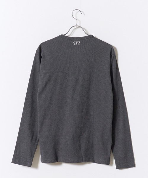 AVIREX（アヴィレックス）の「AVIREX/アビレックス RIB L/S V-NECK T-SHIRT（Tシャツ/カットソー・メンズ・ブラック/グレー/ホワイト/ネイビー/チャコール・S/XL/L/M）」の12枚目の写真