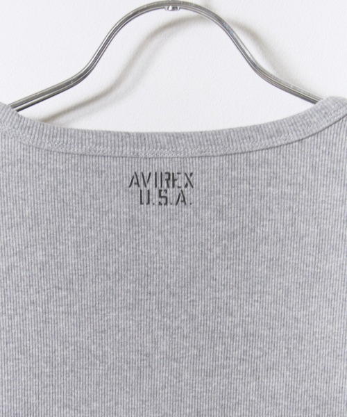 AVIREX（アヴィレックス）の「AVIREX/アビレックス RIB L/S V-NECK T-SHIRT（Tシャツ/カットソー・メンズ・ブラック/グレー/ホワイト/ネイビー/チャコール・S/XL/L/M）」の8枚目の写真