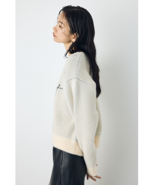 AZUL by moussy(アズールバイマウジー)の「シャギーアソートロゴニット 秋服 冬服(ニット/セーター・レディース・アイボリー/グレー/ブラウン/ピンク・FREE)」の8枚目の写真