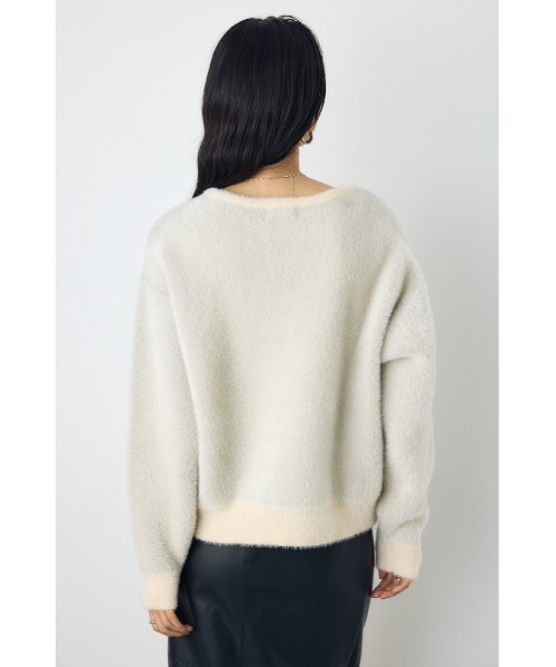AZUL by moussy(アズールバイマウジー)の「シャギーアソートロゴニット 秋服 冬服(ニット/セーター・レディース・アイボリー/グレー/ブラウン/ピンク・FREE)」の9枚目の写真