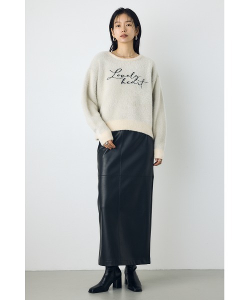 AZUL by moussy(アズールバイマウジー)の「シャギーアソートロゴニット 秋服 冬服(ニット/セーター・レディース・アイボリー/グレー/ブラウン/ピンク・FREE)」の10枚目の写真