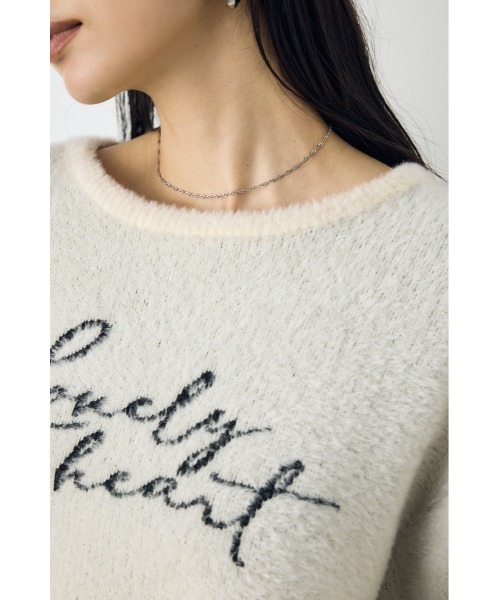 AZUL by moussy(アズールバイマウジー)の「シャギーアソートロゴニット 秋服 冬服(ニット/セーター・レディース・アイボリー/グレー/ブラウン/ピンク・FREE)」の12枚目の写真