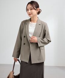 ダブルボタンテーラードライトジャケット 【低身長・小柄女性】