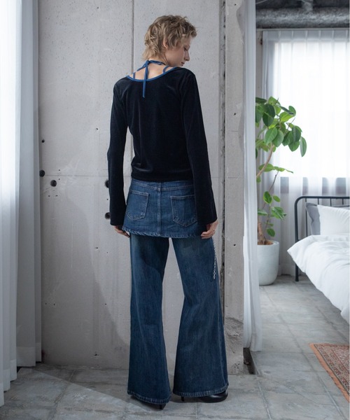 VACANCY（ヴァカンシー）の「【VACANCY公式】ベロアシアーチョーカートップス/新色追加（Tシャツ/カットソー・レディース・チャコールグレー/ブルー/ブラック・FREE）」の12枚目の写真