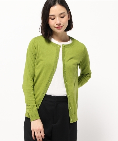 ikka（イッカ）の「14Gシルク混カーディガン（カーディガン/ボレロ・レディース・イエロー/ネイビー/オフホワイト/グレー/グリーン・LARGE/MEDIUM）」の4枚目の写真