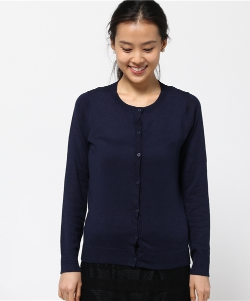 ikka（イッカ）の「14Gシルク混カーディガン（カーディガン/ボレロ・レディース・イエロー/ネイビー/オフホワイト/グレー/グリーン・LARGE/MEDIUM）」の11枚目の写真