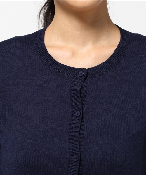 ikka（イッカ）の「14Gシルク混カーディガン（カーディガン/ボレロ・レディース・イエロー/ネイビー/オフホワイト/グレー/グリーン・LARGE/MEDIUM）」の7枚目の写真