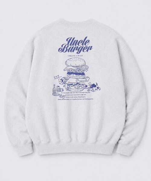 FREAK'S STORE（フリークスストア）の「限定展開 アンクル ハンバーガー クルーネック スウェット（スウェット・メンズ・スミクロ/アッシュグレー/ピンク/ブラウン・SMALL/MEDIUM/LARGE）」の6枚目の写真