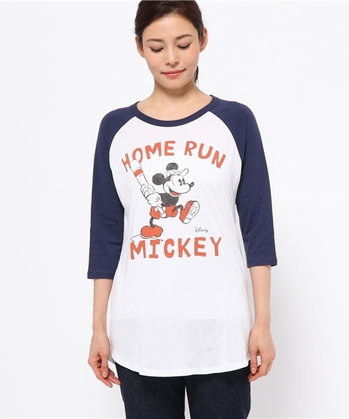 JUNK FOOD（ジャンクフード）の「HOMERUN MICKEY/ホームランミッキーマウスTシャツ（Tシャツ/カットソー・レディース・ホワイト・X-SMALL/MEDIUM/SMALL/LARGE）」の4枚目の写真