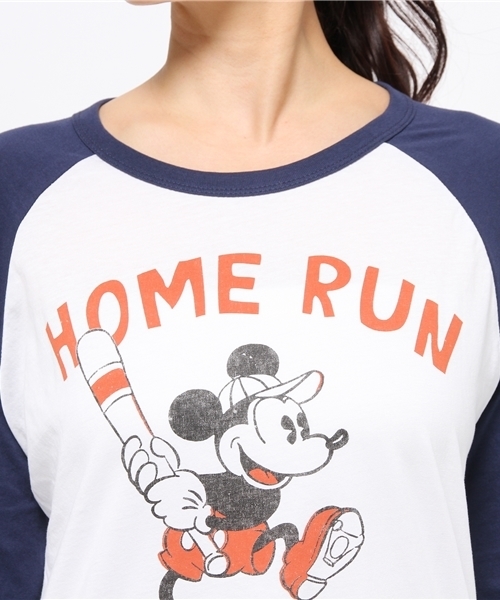 JUNK FOOD（ジャンクフード）の「HOMERUN MICKEY/ホームランミッキーマウスTシャツ（Tシャツ/カットソー・レディース・ホワイト・X-SMALL/MEDIUM/SMALL/LARGE）」の7枚目の写真