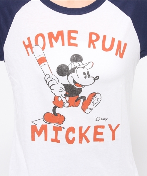 JUNK FOOD（ジャンクフード）の「HOMERUN MICKEY/ホームランミッキーマウスTシャツ（Tシャツ/カットソー・レディース・ホワイト・X-SMALL/MEDIUM/SMALL/LARGE）」の2枚目の写真