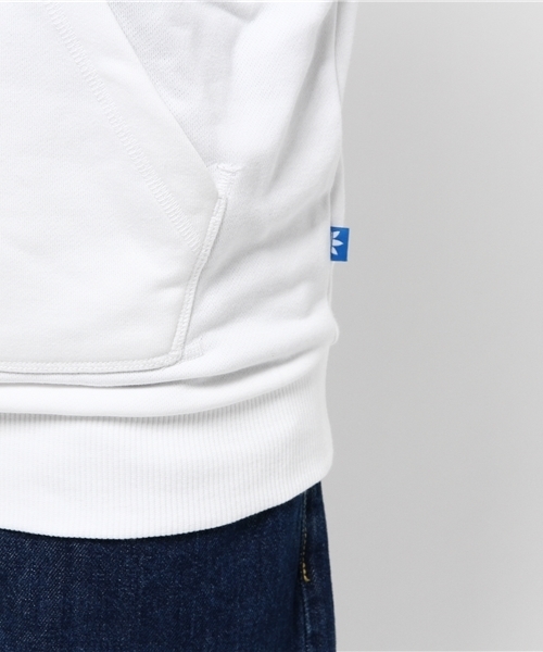 adidas（アディダス）の「オリジナルス パーカー[TREFOIIL LONG HOODIE]（パーカー・レディース・グリーン/ホワイト×ブルー・LARGE/SMALL/XX-LARGE/X-SMALL/MEDIUM）」の9枚目の写真