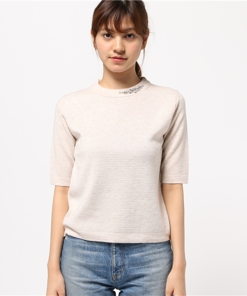 NATURAL BEAUTY BASIC（ナチュラルビューティーベーシック）の「ミラノリブニット（ニット/セーター・レディース・グレー/ブルー/ボルドー/ベージュ・MEDIUM）」の7枚目の写真