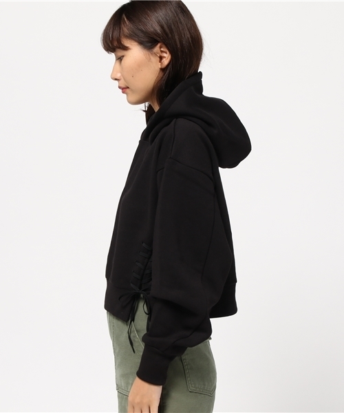 SLY（スライ）の「SIDE LACE UP SW PK（スウェット・レディース・ブラック/トップグレー/ワインレッド・1/2）」の5枚目の写真