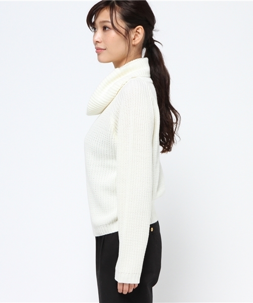 VENCEEXCHANGE（ヴァンスエクスチェンジ）の「アクリル畦オフタートルニット           （ニット/セーター・レディース・オフホワイト/グレー/ライトブラウン/ブラック・MEDIUM）」の6枚目の写真