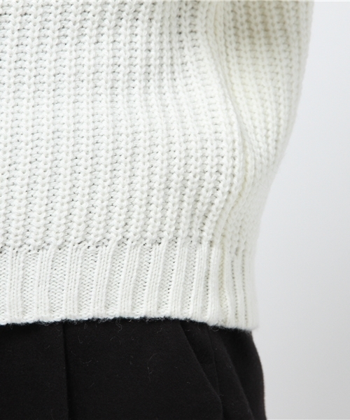 VENCEEXCHANGE（ヴァンスエクスチェンジ）の「アクリル畦オフタートルニット           （ニット/セーター・レディース・オフホワイト/グレー/ライトブラウン/ブラック・MEDIUM）」の12枚目の写真