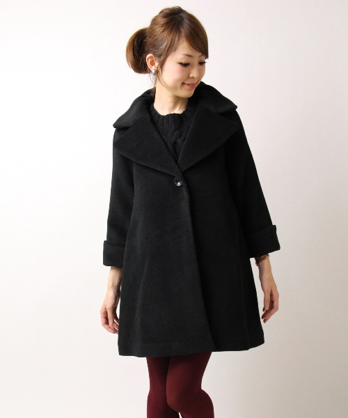 NANO universe（ナノユニバース）の「カルゼビーバーAラインコート（その他アウター・レディース・キャメル/カーキ/ブラック・FREE）」の2枚目の写真