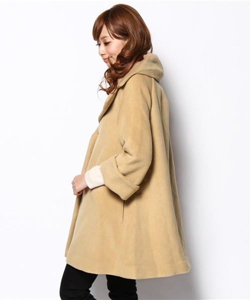 NANO universe（ナノユニバース）の「カルゼビーバーAラインコート（その他アウター・レディース・キャメル/カーキ/ブラック・FREE）」の7枚目の写真