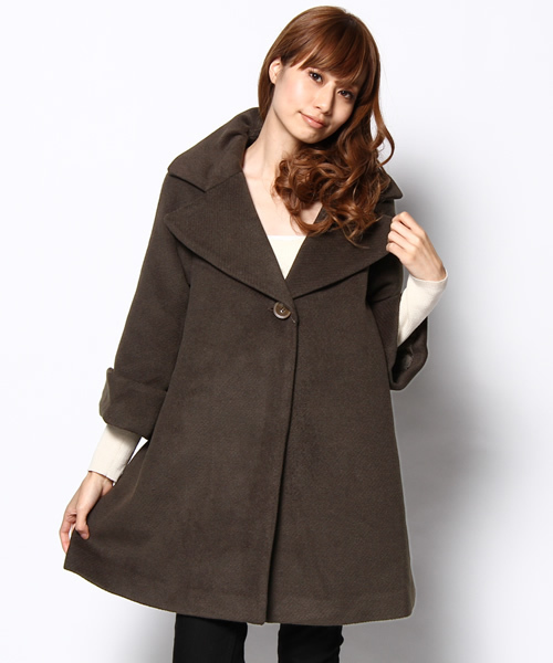 NANO universe（ナノユニバース）の「カルゼビーバーAラインコート（その他アウター・レディース・キャメル/カーキ/ブラック・FREE）」の5枚目の写真