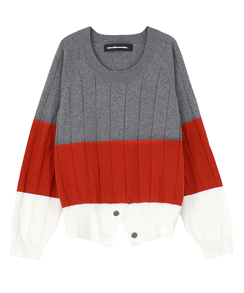 mercibeaucoup,(メルシーボークー)の「B:トタンイロニット(ニット/セーター・レディース・ホワイト/ブラック/グレー/ネイビー・01)」の3枚目の写真