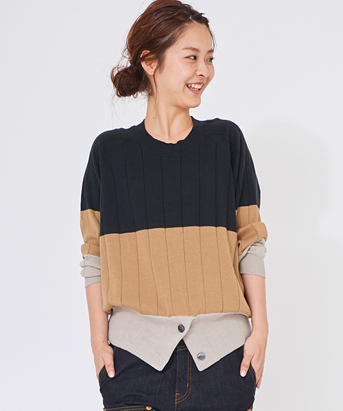 mercibeaucoup,(メルシーボークー)の「B:トタンイロニット(ニット/セーター・レディース・ホワイト/ブラック/グレー/ネイビー・01)」の22枚目の写真