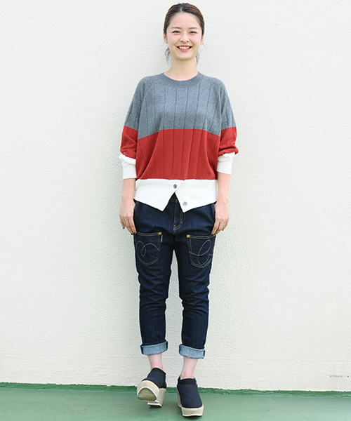 mercibeaucoup,(メルシーボークー)の「B:トタンイロニット(ニット/セーター・レディース・ホワイト/ブラック/グレー/ネイビー・01)」の13枚目の写真