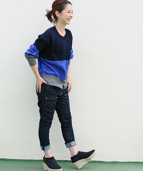 mercibeaucoup,(メルシーボークー)の「B:トタンイロニット(ニット/セーター・レディース・ホワイト/ブラック/グレー/ネイビー・01)」の10枚目の写真