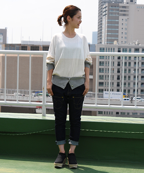 mercibeaucoup,(メルシーボークー)の「B:トタンイロニット(ニット/セーター・レディース・ホワイト/ブラック/グレー/ネイビー・01)」の18枚目の写真