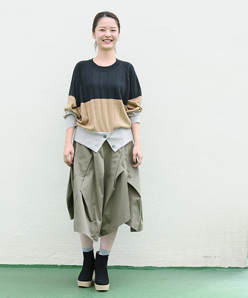 mercibeaucoup,(メルシーボークー)の「B:トタンイロニット(ニット/セーター・レディース・ホワイト/ブラック/グレー/ネイビー・01)」の14枚目の写真