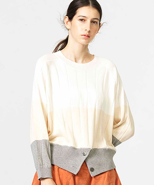 mercibeaucoup,(メルシーボークー)の「B:トタンイロニット(ニット/セーター・レディース・ホワイト/ブラック/グレー/ネイビー・01)」の7枚目の写真