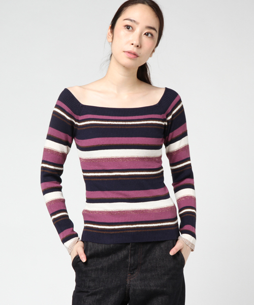 SWINGLE(スウィングル)の「【雑誌掲載】マルチボーダープルオーバー◆(Tシャツ/カットソー・レディース・ブラウン系その他/ブルー系その他/イエロー系その他・SMALL)」の5枚目の写真