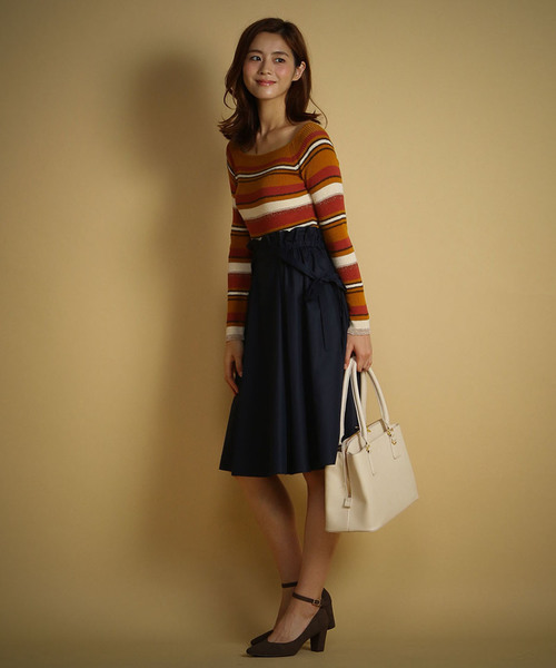 SWINGLE(スウィングル)の「【雑誌掲載】マルチボーダープルオーバー◆(Tシャツ/カットソー・レディース・ブラウン系その他/ブルー系その他/イエロー系その他・SMALL)」の8枚目の写真