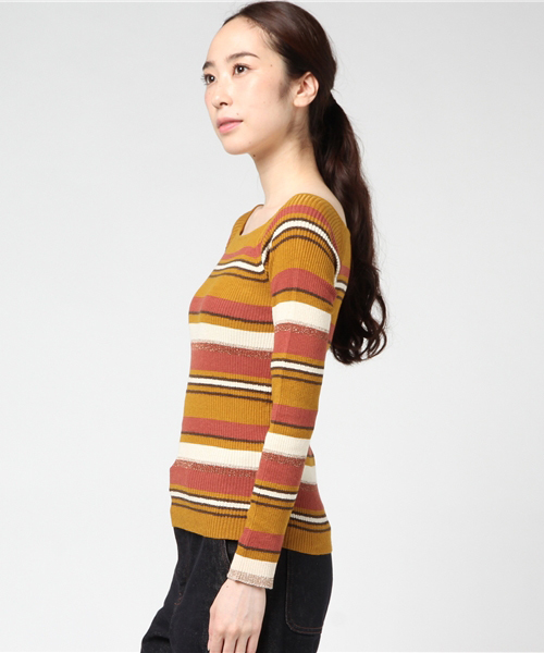 SWINGLE(スウィングル)の「【雑誌掲載】マルチボーダープルオーバー◆(Tシャツ/カットソー・レディース・ブラウン系その他/ブルー系その他/イエロー系その他・SMALL)」の13枚目の写真