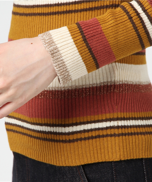 SWINGLE(スウィングル)の「【雑誌掲載】マルチボーダープルオーバー◆(Tシャツ/カットソー・レディース・ブラウン系その他/ブルー系その他/イエロー系その他・SMALL)」の10枚目の写真