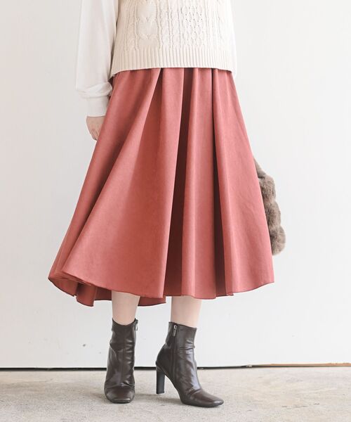 rps（アールピーエス）の「ツイルピーチ起毛ロングスカート（スカート・レディース・キャメル/ブラウン/ネイビー/ダークグリーン/グレー/ダークパープル/ライトカーキ/グレイッシュベージュ/グレー系その他3/ダークブラウン/ベージュ/ブルー/カーキ/パープル/ブラック/オレンジ・M/フリー）」の16枚目の写真