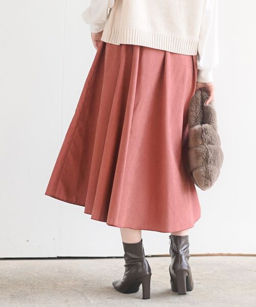 rps（アールピーエス）の「ツイルピーチ起毛ロングスカート（スカート・レディース・キャメル/ブラウン/ネイビー/ダークグリーン/グレー/ダークパープル/ライトカーキ/グレイッシュベージュ/グレー系その他3/ダークブラウン/ベージュ/ブルー/カーキ/パープル/ブラック/オレンジ・M/フリー）」の22枚目の写真