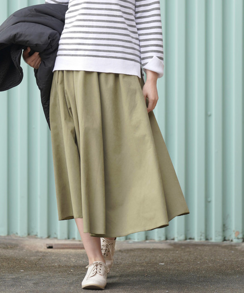 rps（アールピーエス）の「ツイルピーチ起毛ロングスカート（スカート・レディース・キャメル/ブラウン/ネイビー/ダークグリーン/グレー/ダークパープル/ライトカーキ/グレイッシュベージュ/グレー系その他3/ダークブラウン/ベージュ/ブルー/カーキ/パープル/ブラック/オレンジ・M/フリー）」の10枚目の写真
