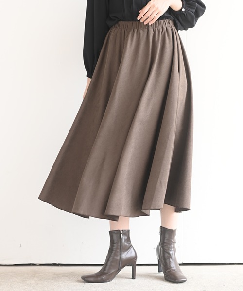 rps（アールピーエス）の「ツイルピーチ起毛ロングスカート（スカート・レディース・キャメル/ブラウン/ネイビー/ダークグリーン/グレー/ダークパープル/ライトカーキ/グレイッシュベージュ/グレー系その他3/ダークブラウン/ベージュ/ブルー/カーキ/パープル/ブラック/オレンジ・M/フリー）」の5枚目の写真