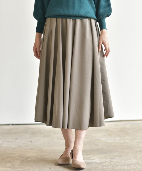 rps（アールピーエス）の「ツイルピーチ起毛ロングスカート（スカート・レディース・キャメル/ブラウン/ネイビー/ダークグリーン/グレー/ダークパープル/ライトカーキ/グレイッシュベージュ/グレー系その他3/ダークブラウン/ベージュ/ブルー/カーキ/パープル/ブラック/オレンジ・M/フリー）」の8枚目の写真