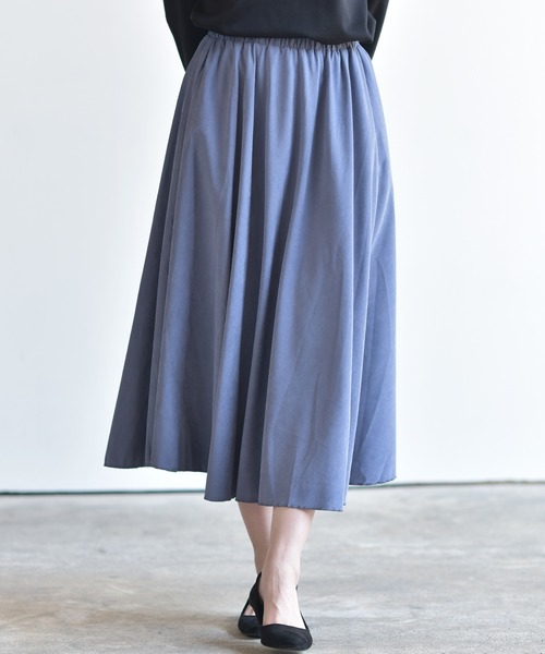 rps（アールピーエス）の「ツイルピーチ起毛ロングスカート（スカート・レディース・キャメル/ブラウン/ネイビー/ダークグリーン/グレー/ダークパープル/ライトカーキ/グレイッシュベージュ/グレー系その他3/ダークブラウン/ベージュ/ブルー/カーキ/パープル/ブラック/オレンジ・M/フリー）」の12枚目の写真