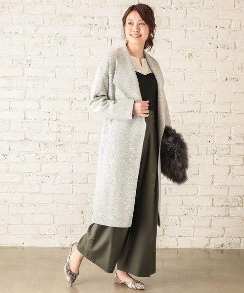 RIVE DROITE（リヴドロワ）の「ウールブークレコート（その他アウター・レディース・ブラック/ライトグレー/ピンク・FREE）」の5枚目の写真