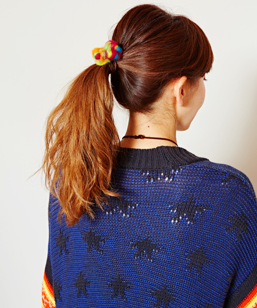 チャイハネ（チャイハネ）の「【チャイハネ】ノンパチウールフラワーヘアゴム（ヘアゴム・レディース・ライトブルー/ホワイト/カラフル/マルチ/ピンク/オレンジ・FREE）」の11枚目の写真