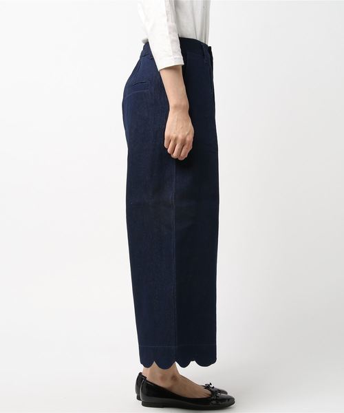 POU DOU DOU（プードゥドゥ）の「裾スカラップタックパンツ（その他パンツ・レディース・インディゴブルー/ベージュ/カーキ/ネイビー/ライトグリーン/ライトベージュ・3）」の7枚目の写真