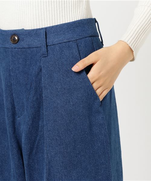 POU DOU DOU（プードゥドゥ）の「裾スカラップタックパンツ（その他パンツ・レディース・インディゴブルー/ベージュ/カーキ/ネイビー/ライトグリーン/ライトベージュ・3）」の11枚目の写真