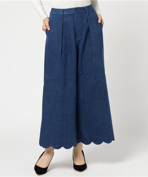 POU DOU DOU（プードゥドゥ）の「裾スカラップタックパンツ（その他パンツ・レディース・インディゴブルー/ベージュ/カーキ/ネイビー/ライトグリーン/ライトベージュ・3）」の15枚目の写真