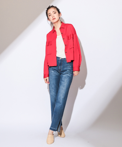 CIAOPANIC(チャオパニック)の「綿ツイルフラップポケット付きシャツ(シャツ/ブラウス・レディース・ベージュ/レッド/アイボリー・FREE)」の22枚目の写真